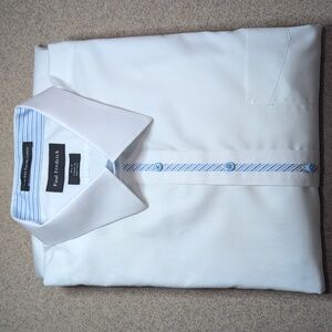 Paul Frederick Mens Non-iron 2 Ply Cotton Classic Fit Button Up Shirt 18x33